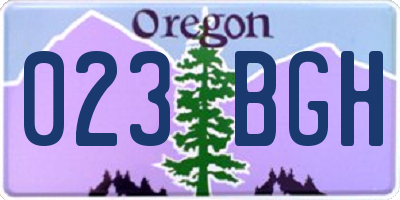OR license plate 023BGH