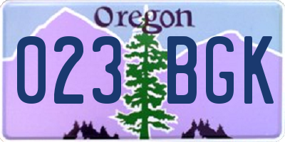 OR license plate 023BGK