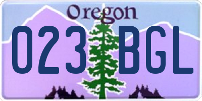OR license plate 023BGL