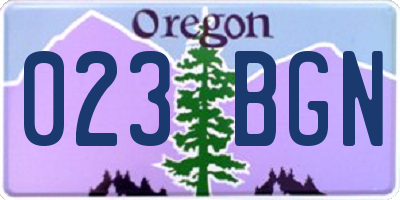 OR license plate 023BGN