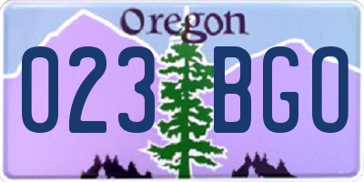 OR license plate 023BGO