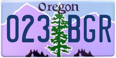 OR license plate 023BGR