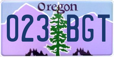 OR license plate 023BGT