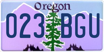 OR license plate 023BGU