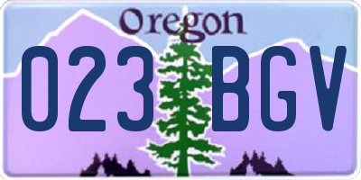 OR license plate 023BGV