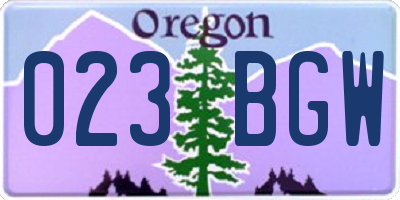 OR license plate 023BGW