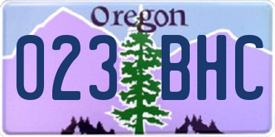 OR license plate 023BHC