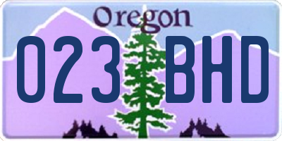 OR license plate 023BHD