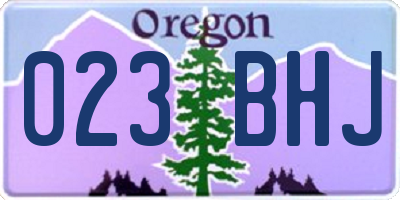 OR license plate 023BHJ