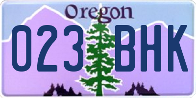 OR license plate 023BHK