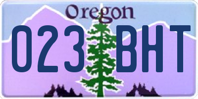 OR license plate 023BHT