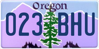 OR license plate 023BHU
