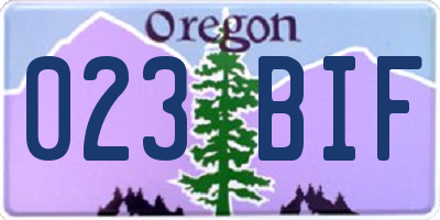 OR license plate 023BIF