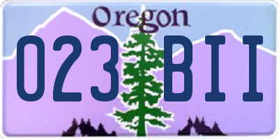 OR license plate 023BII