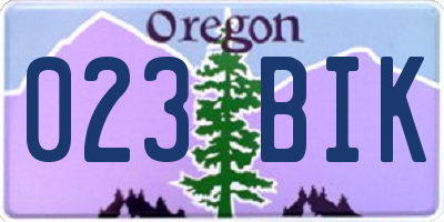 OR license plate 023BIK