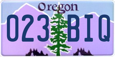 OR license plate 023BIQ