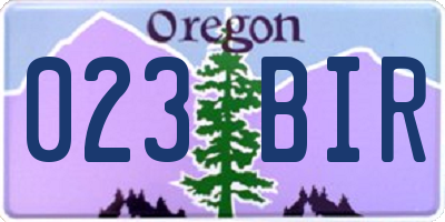 OR license plate 023BIR