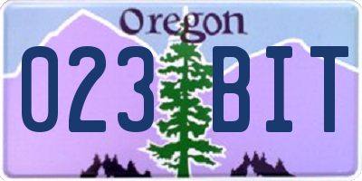 OR license plate 023BIT