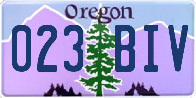 OR license plate 023BIV