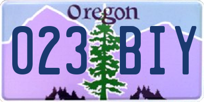 OR license plate 023BIY