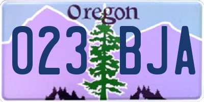 OR license plate 023BJA