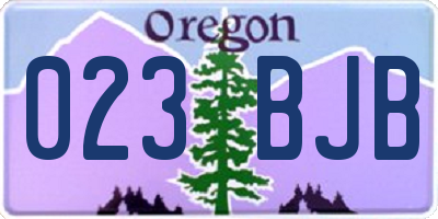 OR license plate 023BJB
