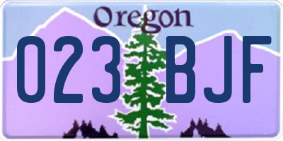 OR license plate 023BJF