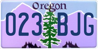 OR license plate 023BJG