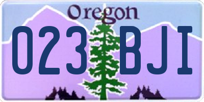 OR license plate 023BJI