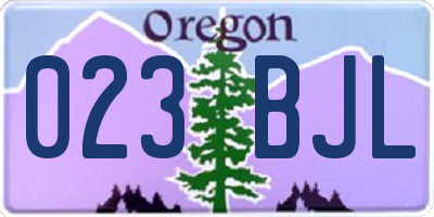 OR license plate 023BJL