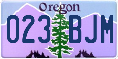 OR license plate 023BJM
