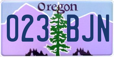 OR license plate 023BJN