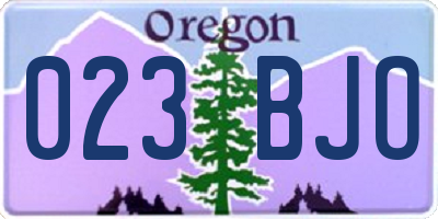 OR license plate 023BJO