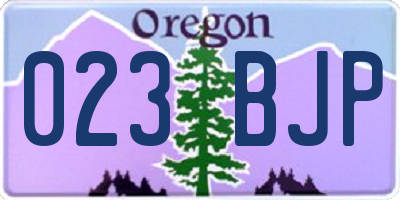 OR license plate 023BJP