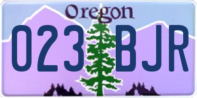 OR license plate 023BJR
