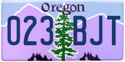 OR license plate 023BJT