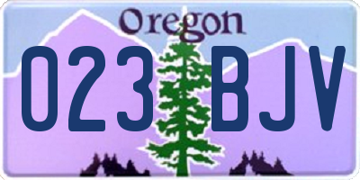 OR license plate 023BJV
