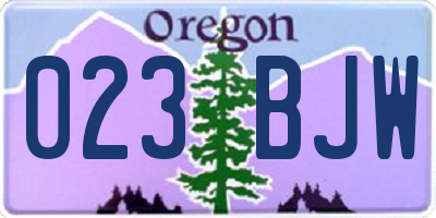 OR license plate 023BJW