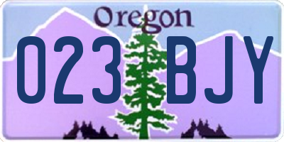 OR license plate 023BJY