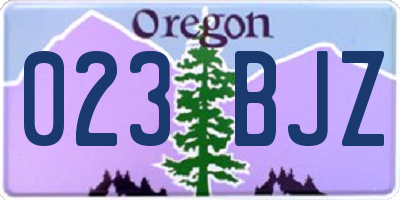 OR license plate 023BJZ