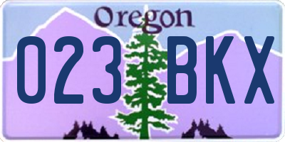 OR license plate 023BKX