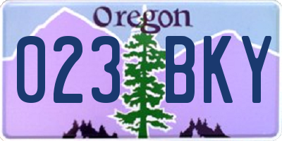 OR license plate 023BKY