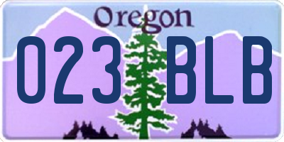 OR license plate 023BLB