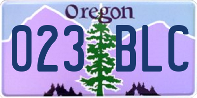 OR license plate 023BLC