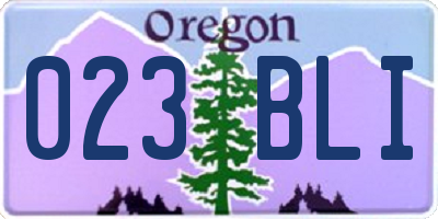 OR license plate 023BLI