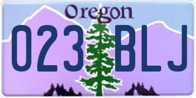 OR license plate 023BLJ