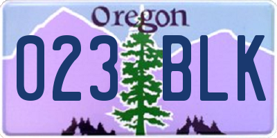 OR license plate 023BLK