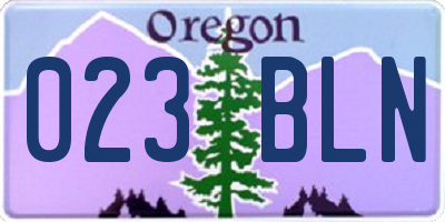 OR license plate 023BLN