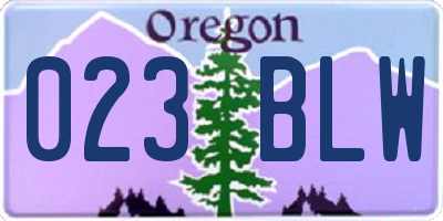 OR license plate 023BLW