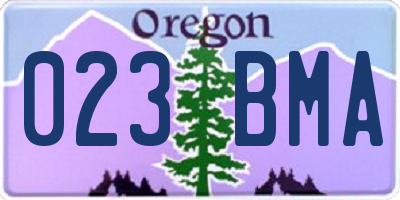OR license plate 023BMA